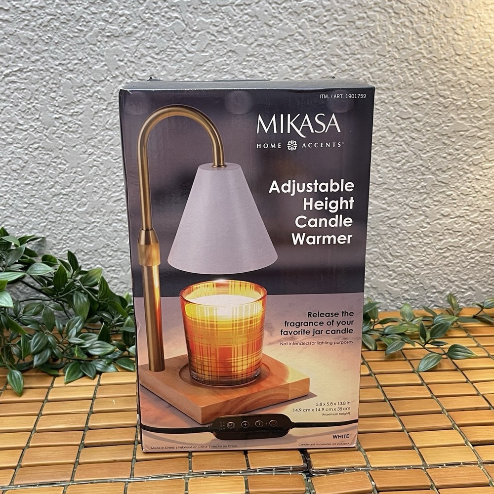 Mikasa Adjustable Height Candle Warmer White/Gold 4 Brightness & Heat Settings